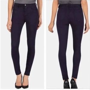 J Brand Lacquer Jeans in BlackBerry (purple), low-rise, super skinny US26